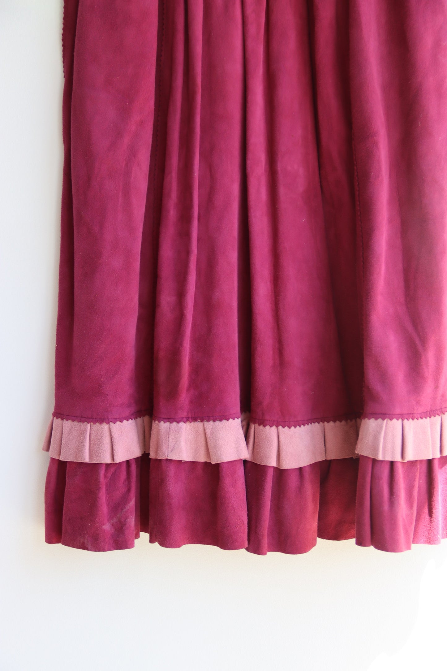 Lotus Maroon Leather Skirt - as is