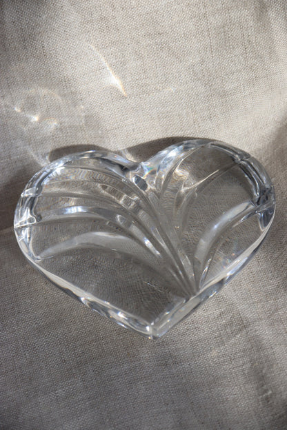 Swirled Heart Crystal Paperweight