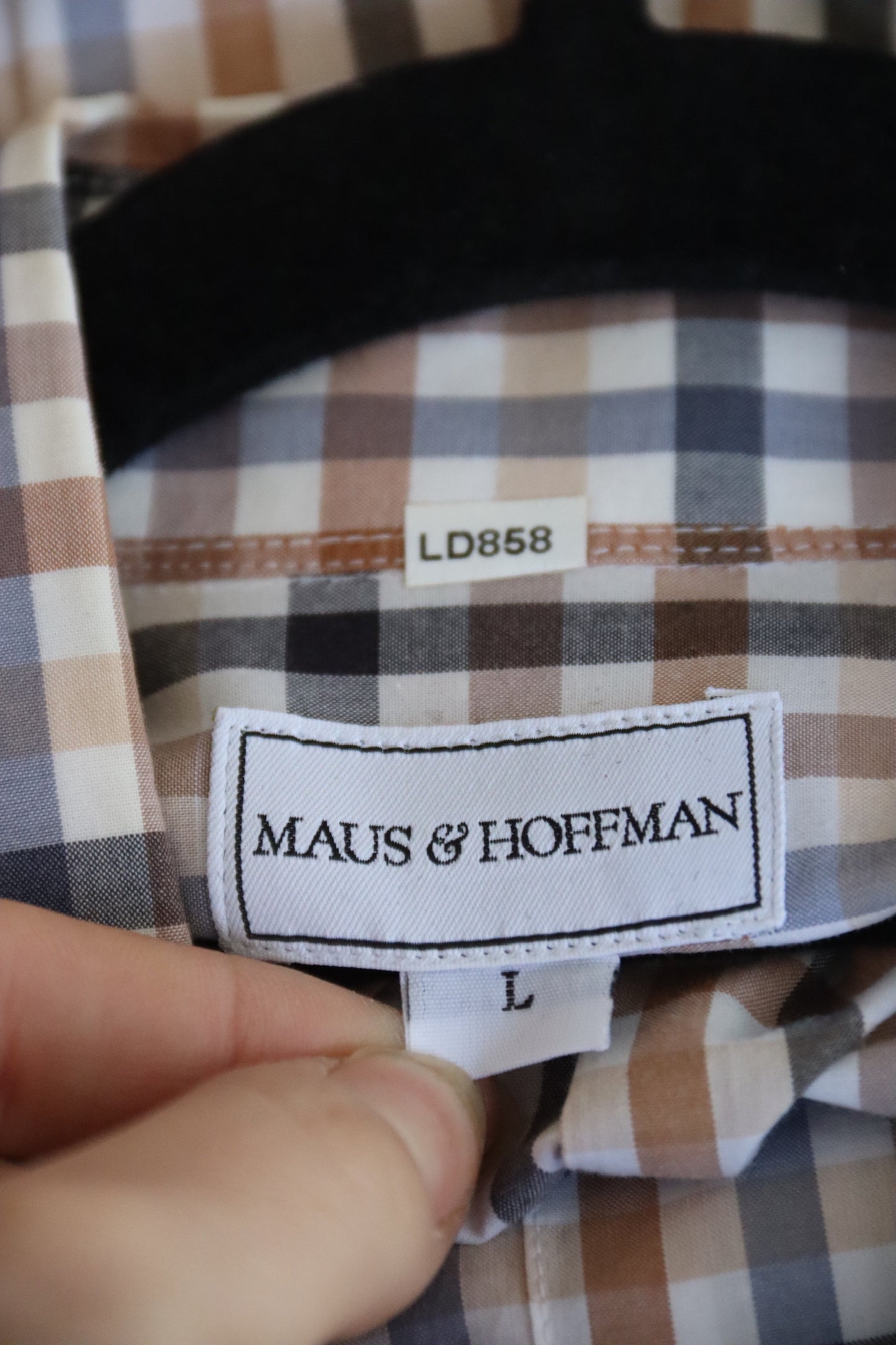 Mens Maus & Hoffman Plaid Button Down Dress Shirt