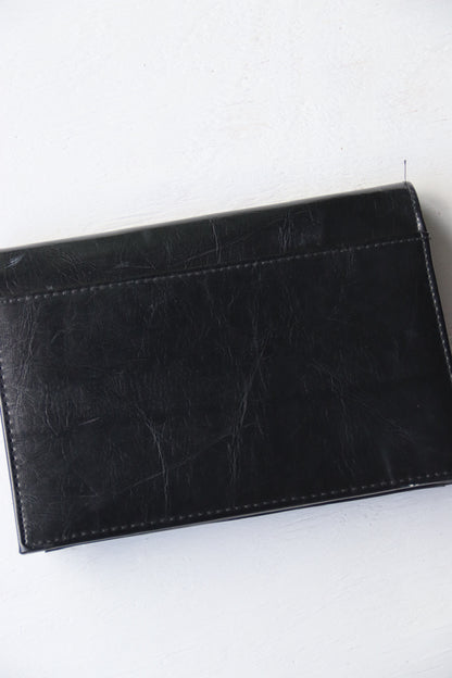 Vintage 90s Sasha Black Clutch with Alligator Clasp