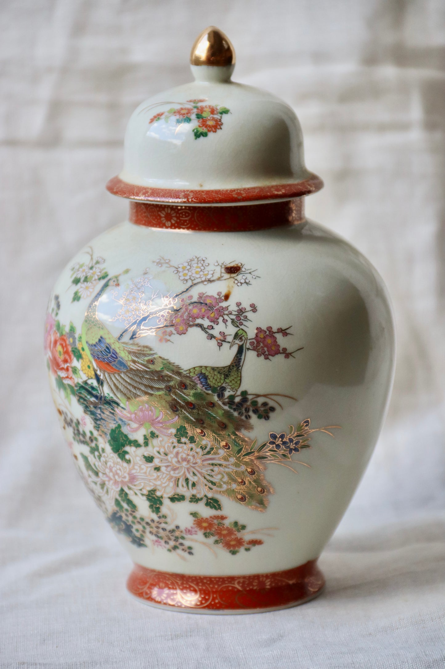 Japanese Satsuma-style porcelain ginger jar