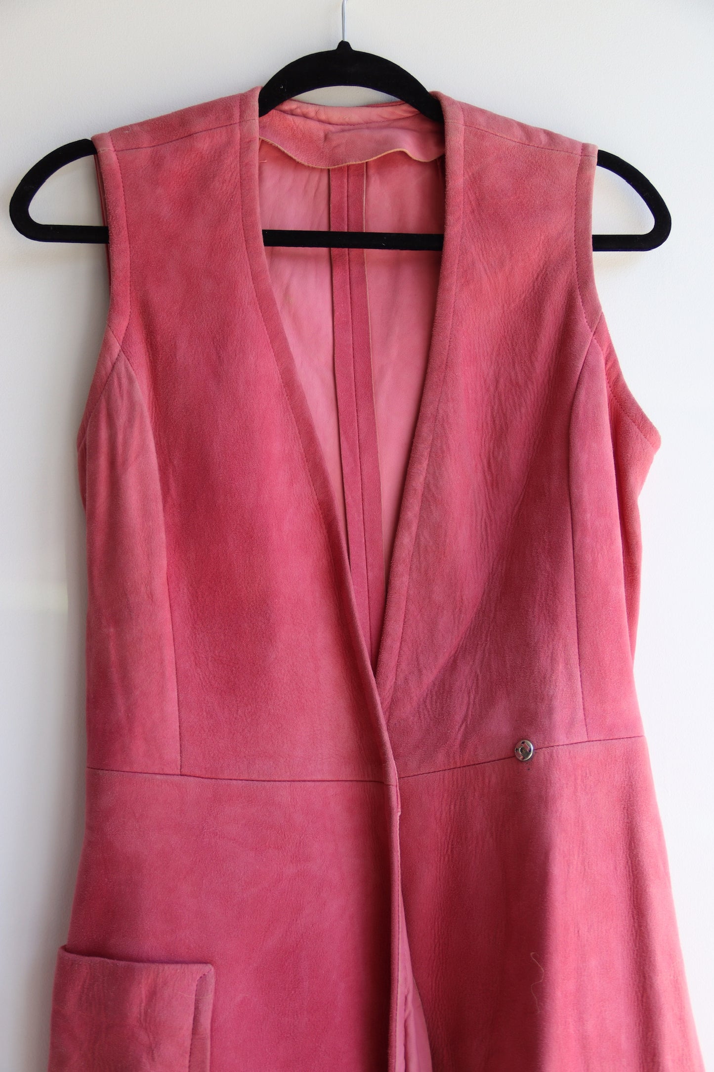 Pink Leather Wrap Dress