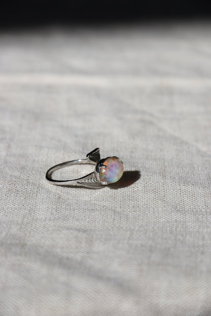 Opal sterling silver ring