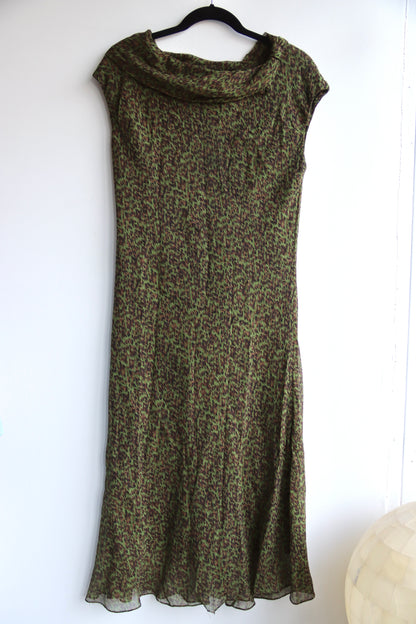 Dana Buchman Green Silk Dress