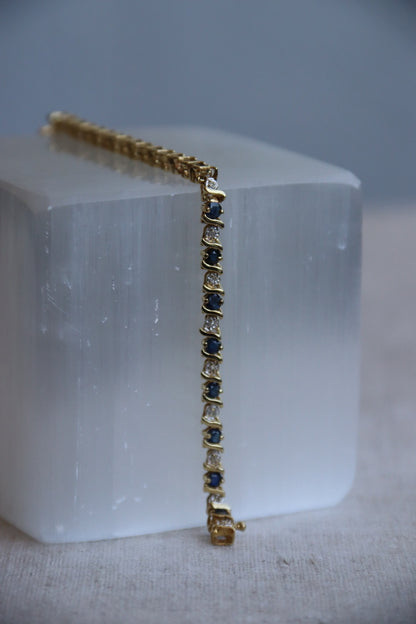 14K Sapphire and Diamond Bracelet