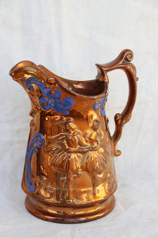 copper lusterware pitcher
