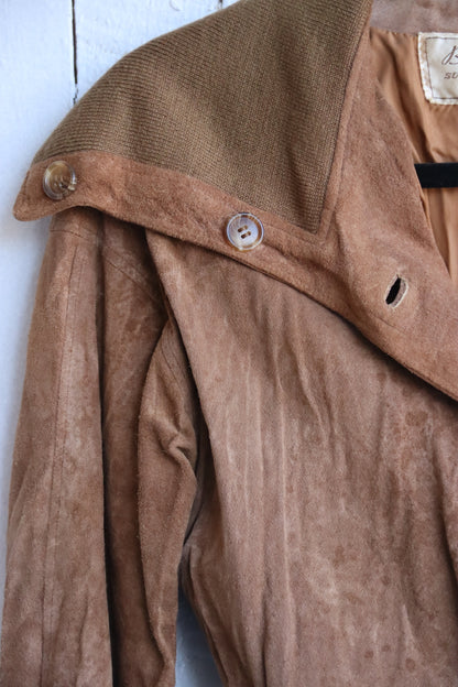 Vintage Beged-Or brown suede  jacket