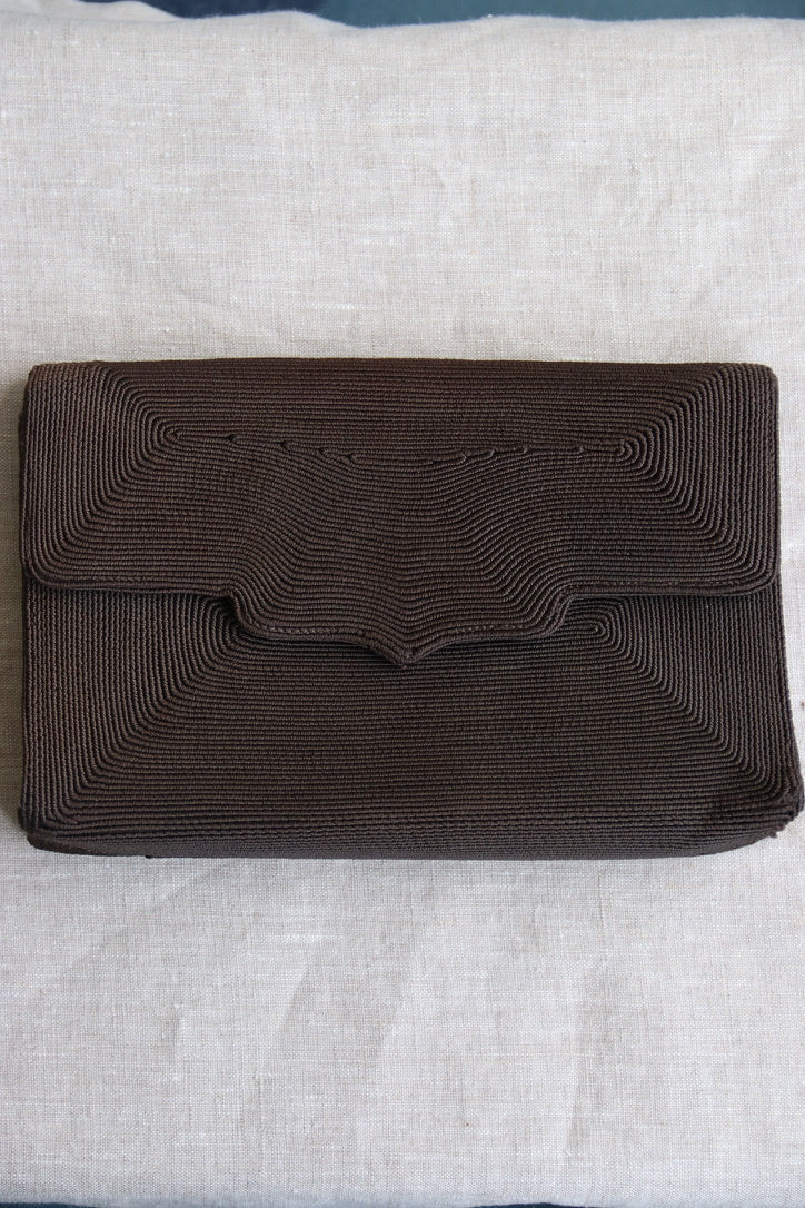 Arvey Brown Genuine Corde Clutch