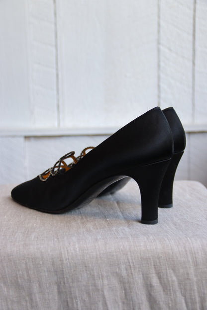 Bruno Magli Black Bedazzled Heels