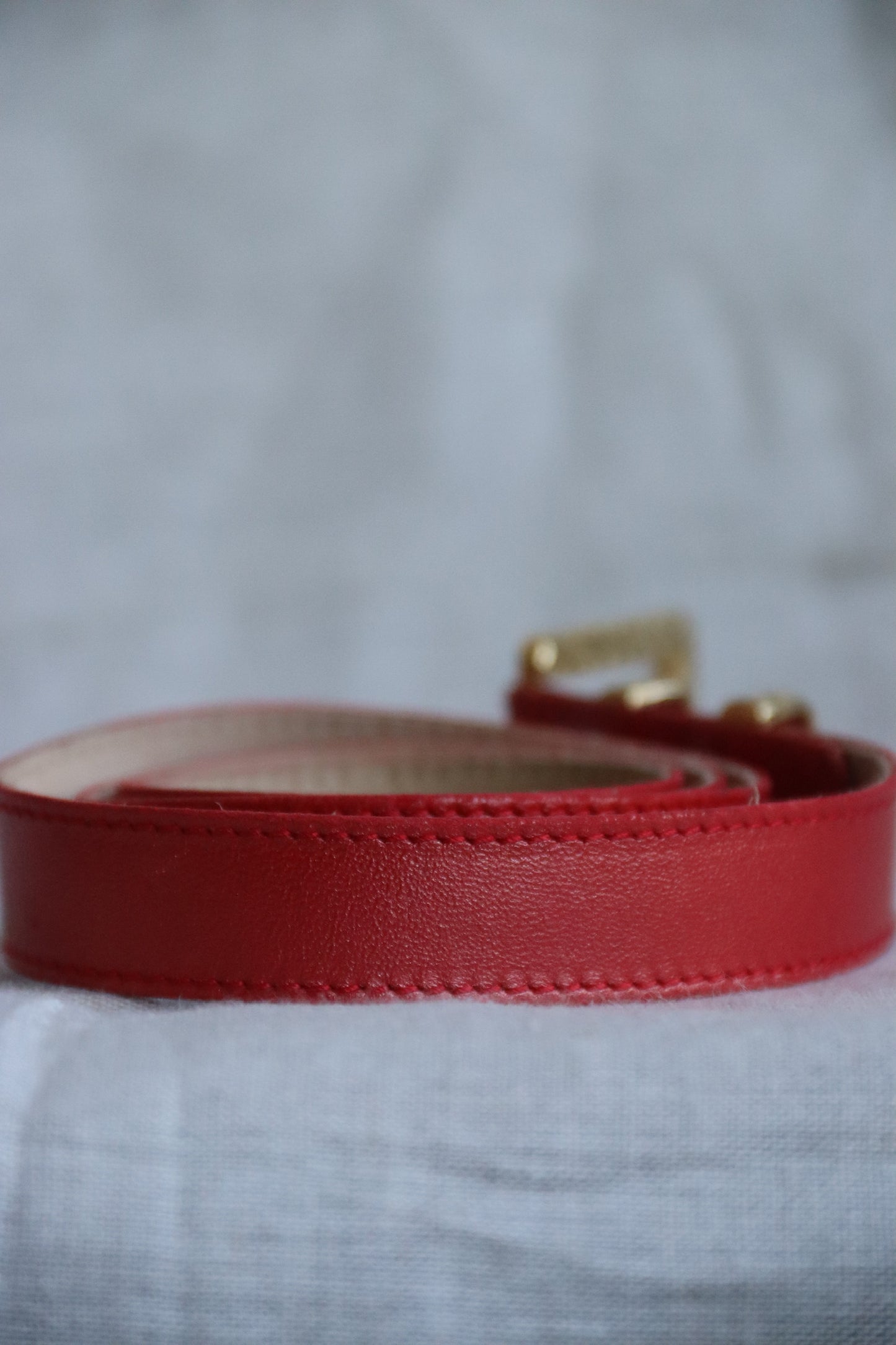 Vintage Escada Red Leather Belt - 36