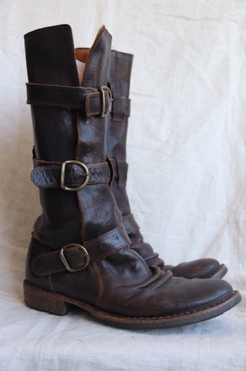 Fiorentini Baker Brown Leather Buckle Boots - 38