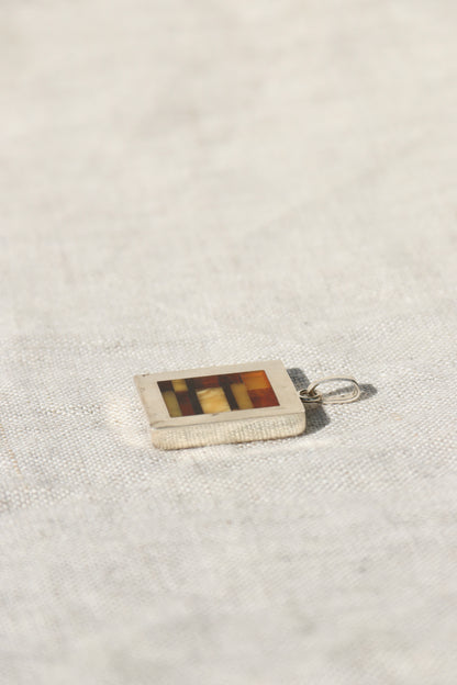 Sterling Silver Amber Inlay Pendant