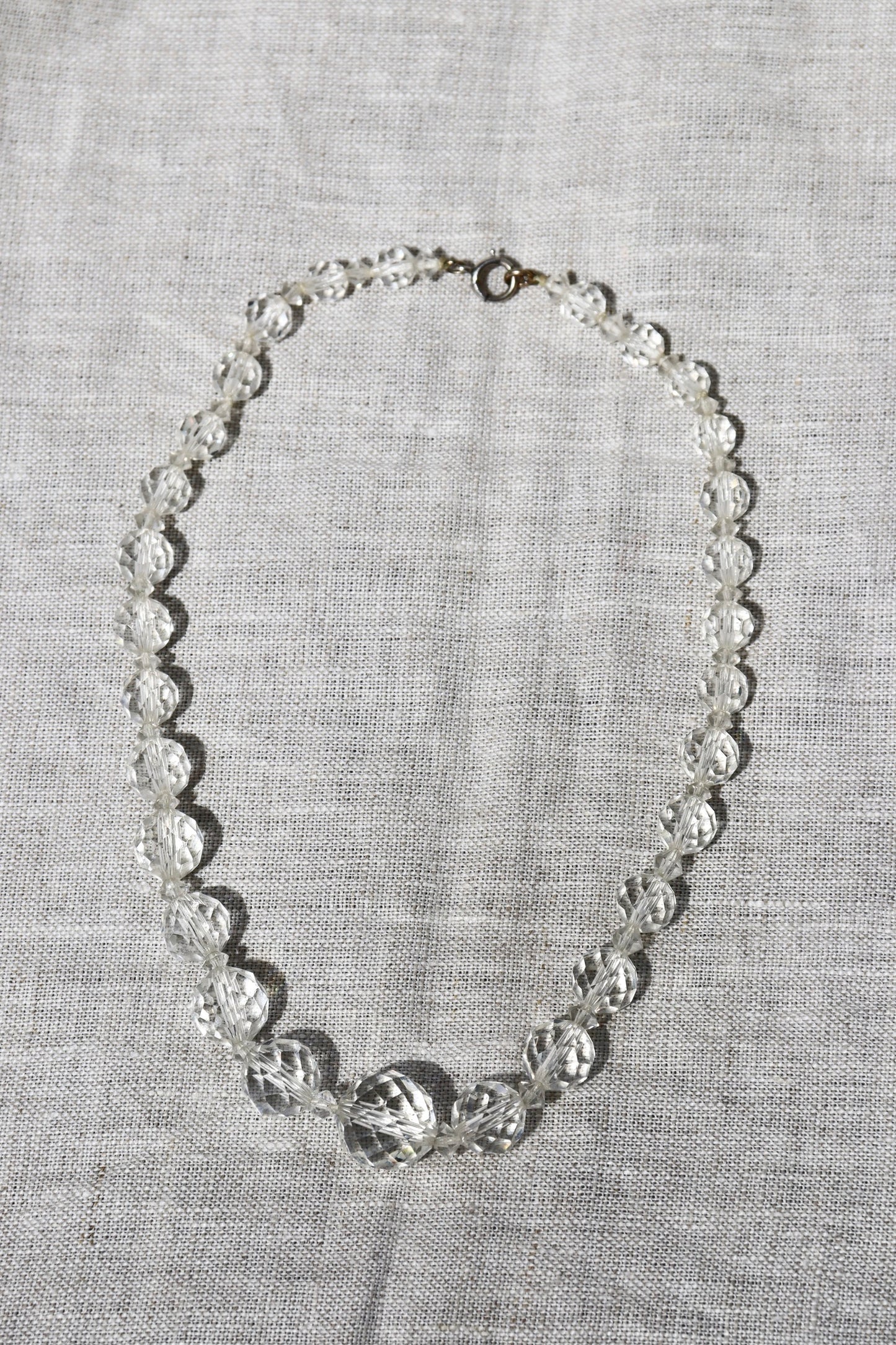 Vintage Faceted Glass Necklace and Earring Set