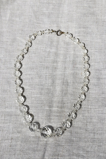 Vintage Faceted Glass Necklace and Earring Set