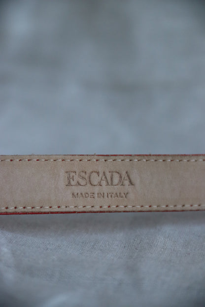 Vintage Escada Red Leather Belt - 36