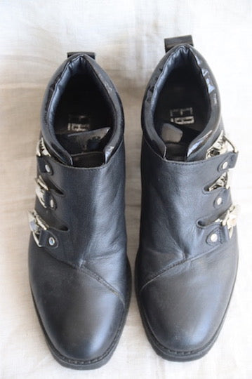 E8 by Miista black heeled boots