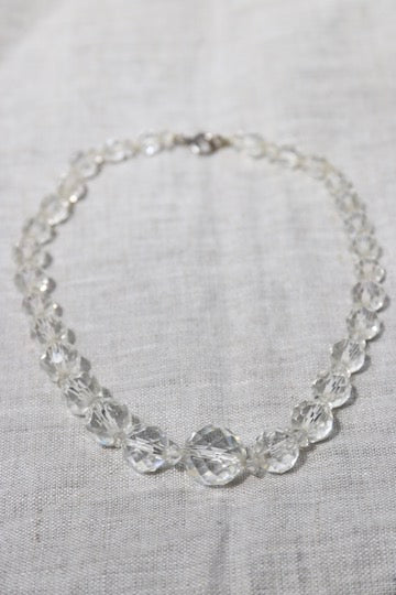 Vintage Faceted Glass Necklace and Earring Set