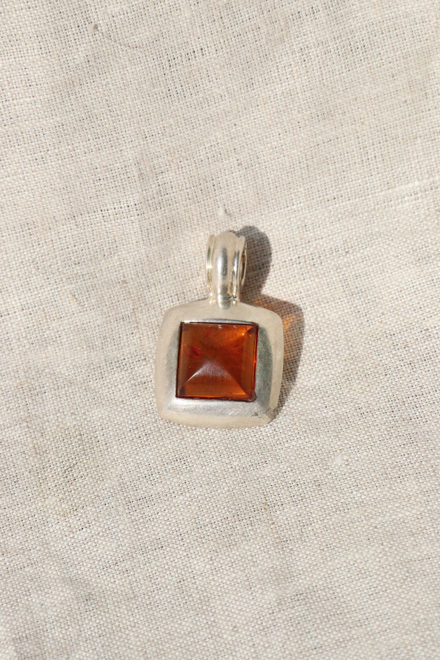 Sterling Silver Amber Pendant