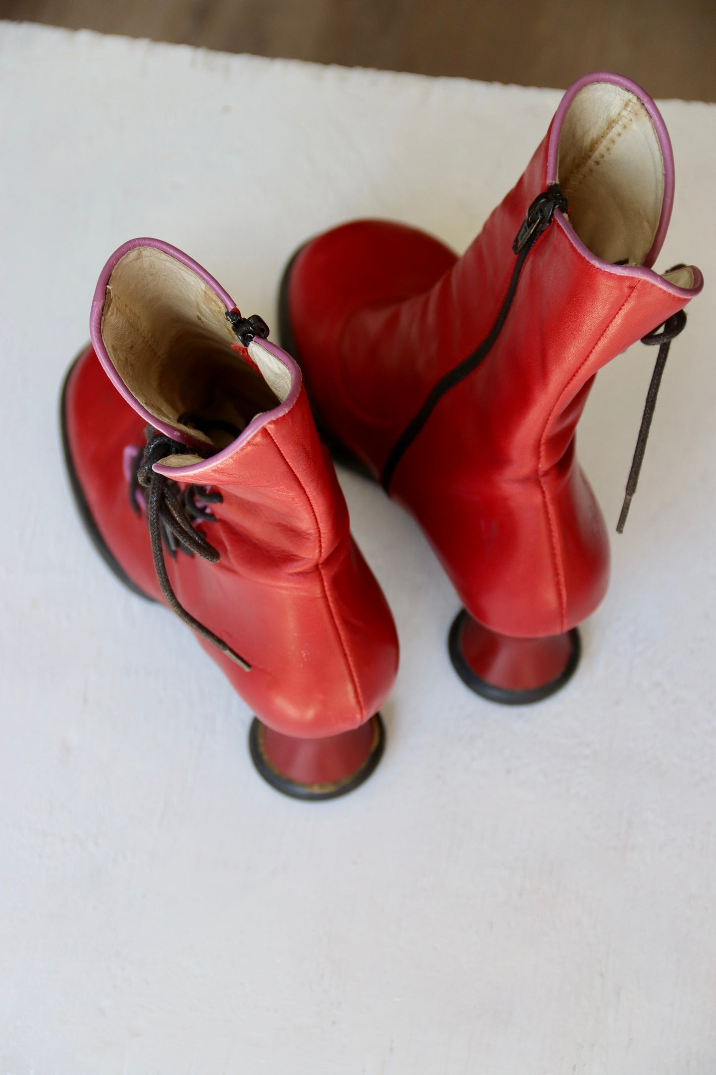 John Fluevog "Lover" Red Heeled Boots