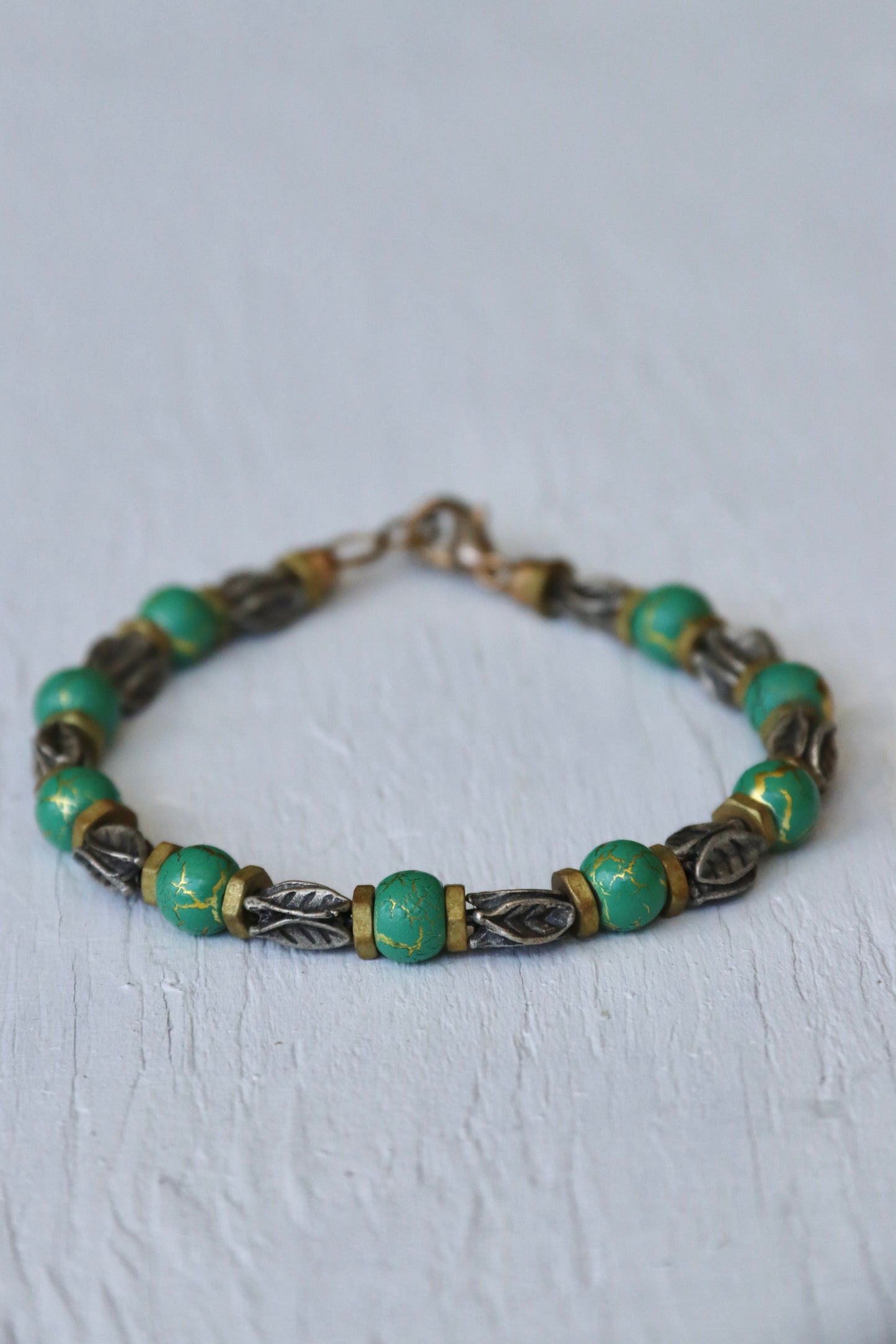 Handmade Green Beaded Bracelet