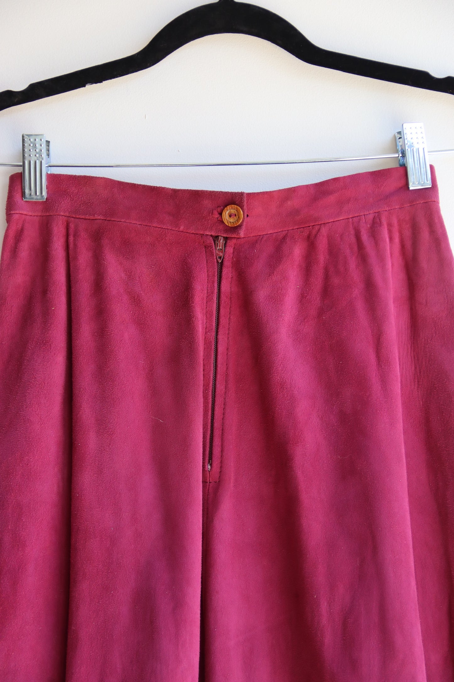 Lotus Maroon Leather Skirt - as is