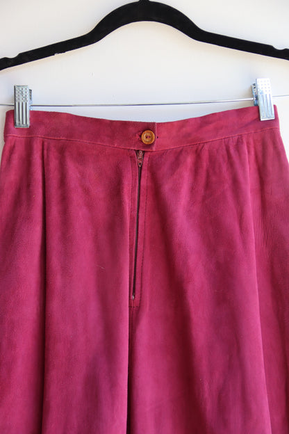 Lotus Maroon Leather Skirt - as is