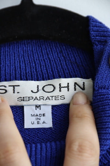 St. John Blue Knit Top