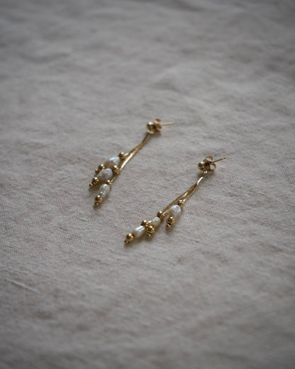 14K Pearl Drop Earrings