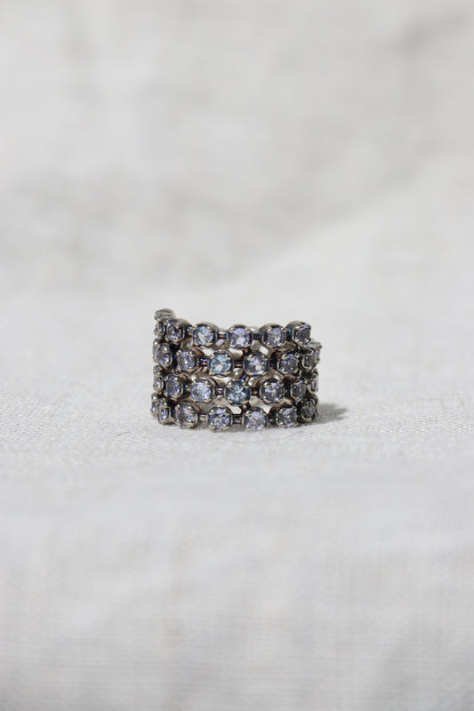 Sterling Silver Tanzanite Multi-Row Eternity Ring
