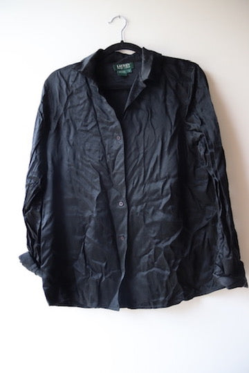 Ralph Lauren “lauren” Black Satin Top