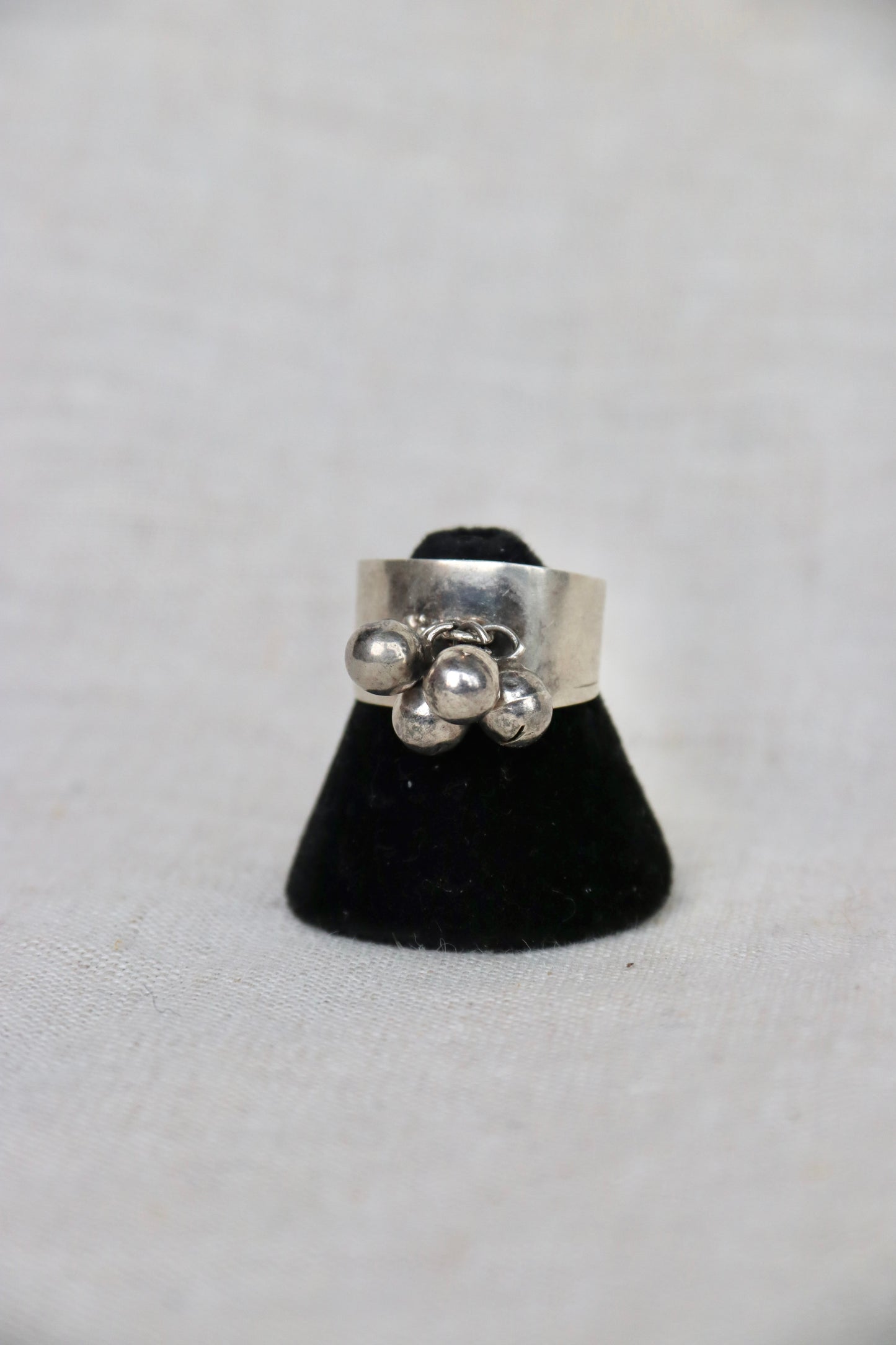 Sterling Silver adjustable ring with balls