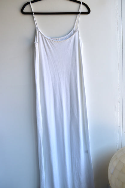 Pluto White Maxi Dress with Beaded Details