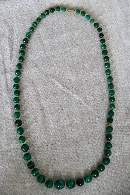 Green Stone Beaded Necklace