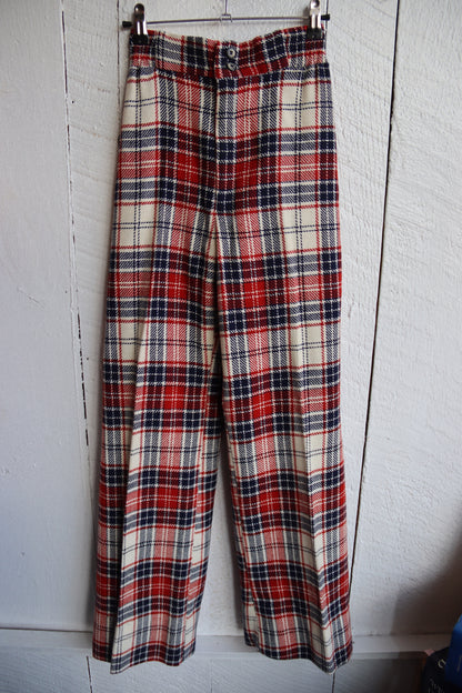 Vintage 1970s Garland Plaid Wool Pants