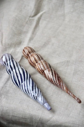 Set of 2 Handmade Glass Shells