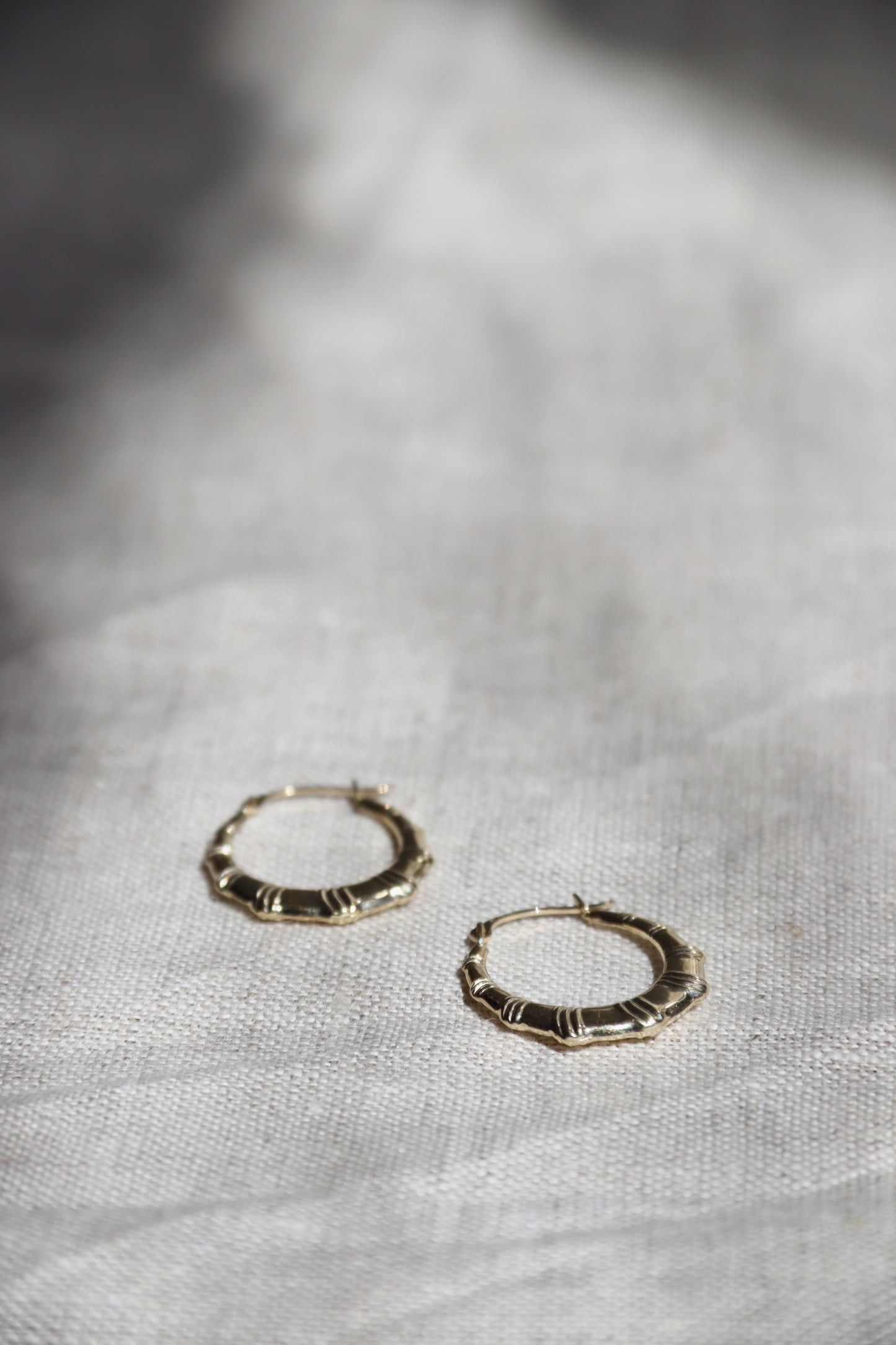 Fluted Hoop Earrings - 10k Yellow Gold