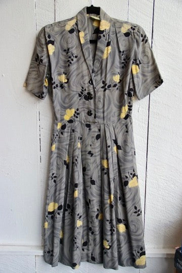 Vintage A Joan Doris Fashion by Rona Grey Dress