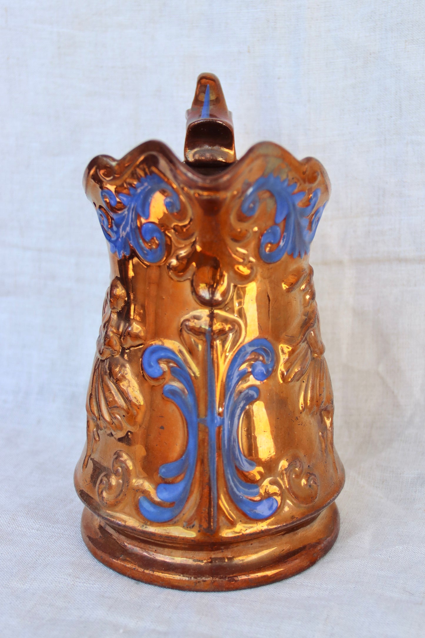 copper lusterware pitcher