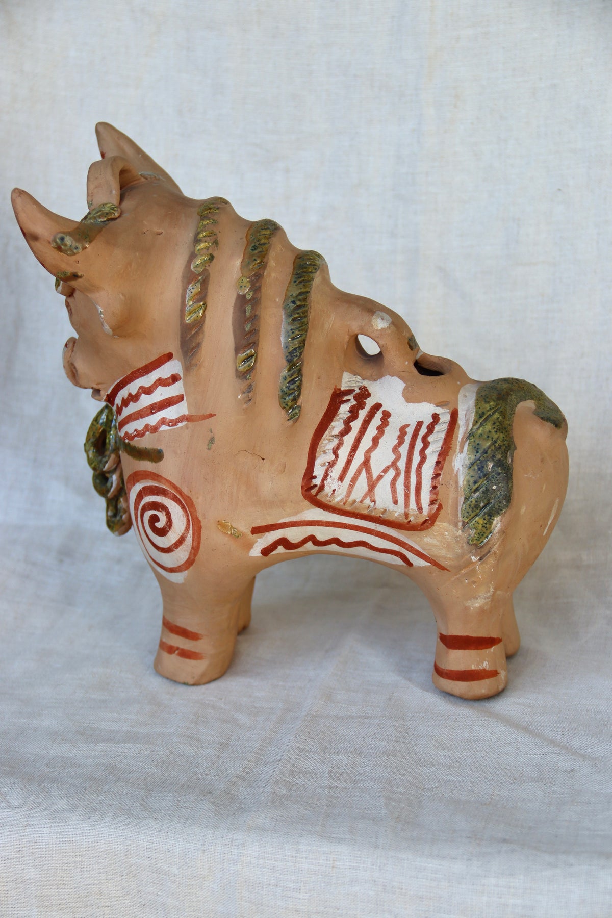 Vintage "Torito de Pucara" Peruvian Bull Terracotta Sculpture