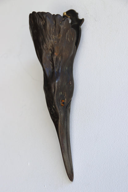Antique Cast Bittern Wall Clip