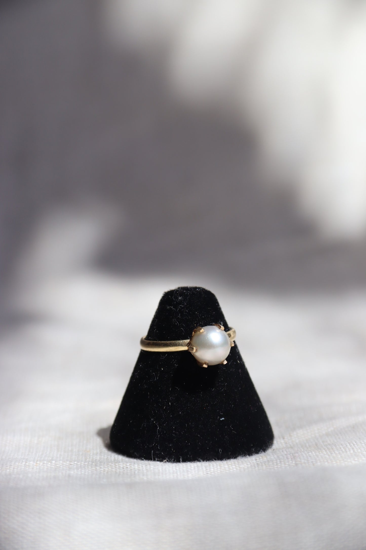 Pearl Solitaire Gold Ring