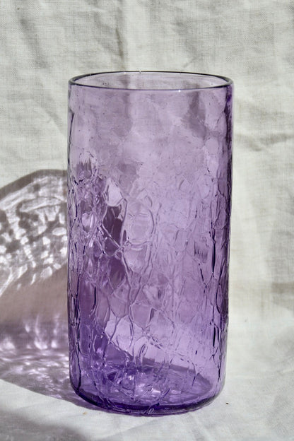 Peter Greenwood Purple Crackle Glass Vase