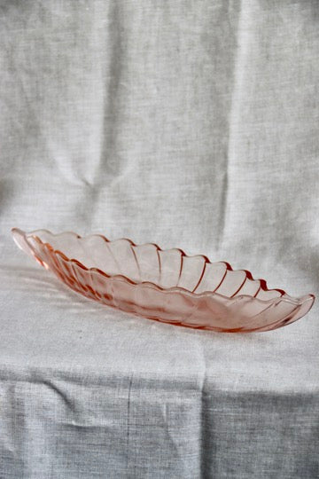 Pink Glass Oval Dish