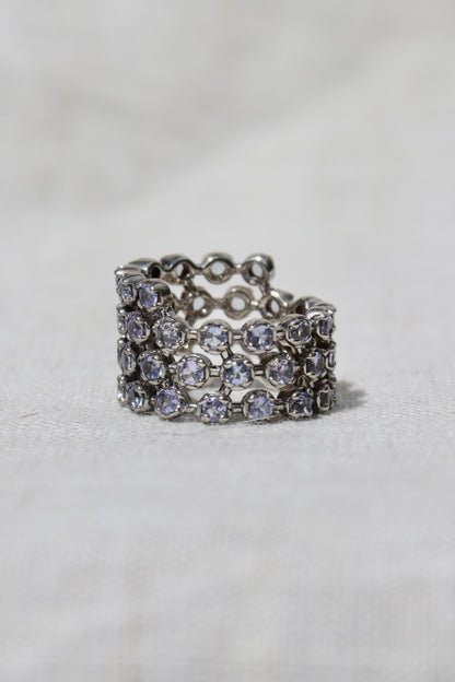 Sterling Silver Tanzanite Multi-Row Eternity Ring