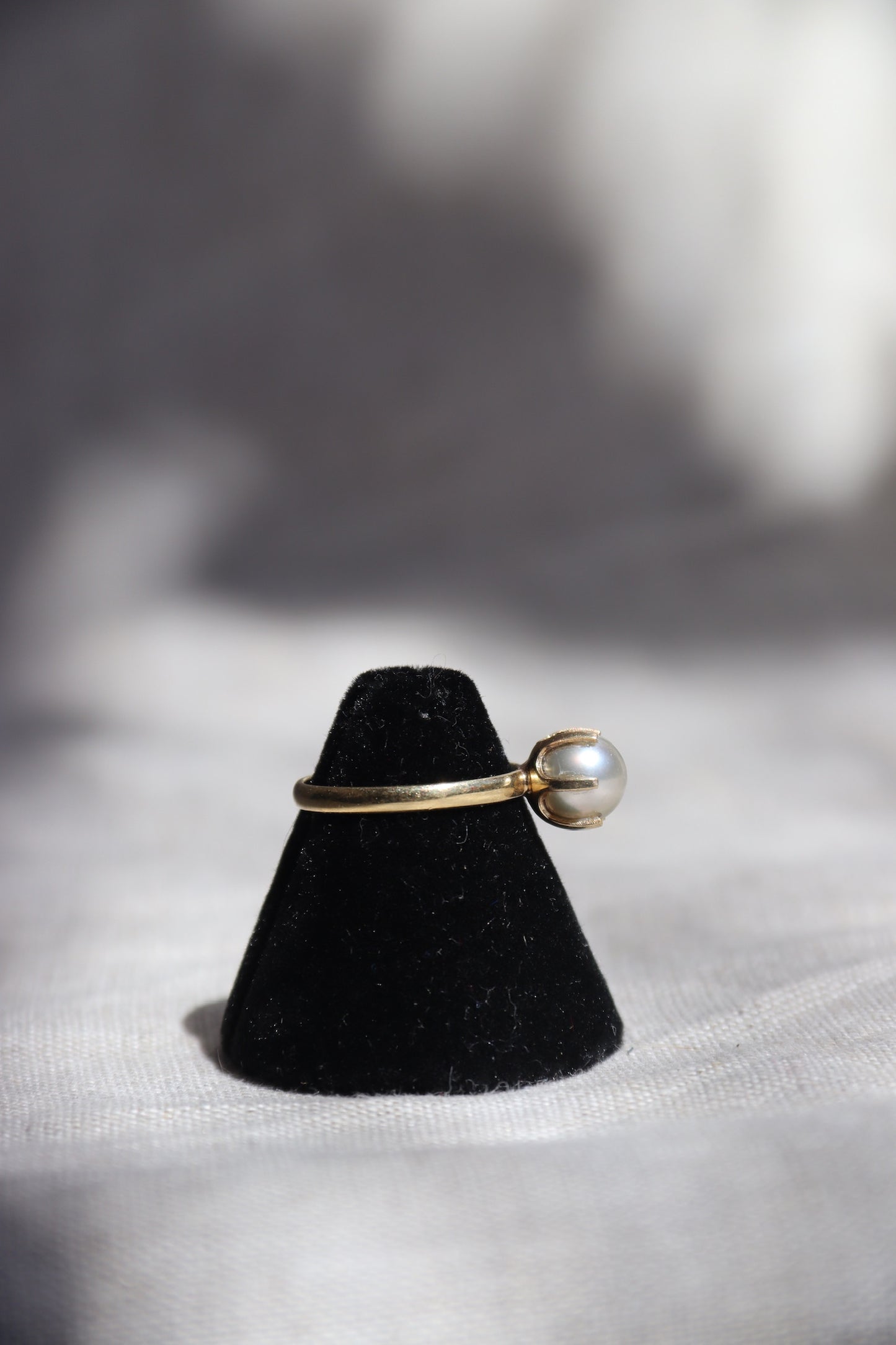 Pearl Solitaire Gold Ring