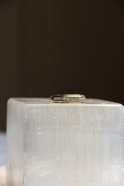 14K Diamond Channel Band