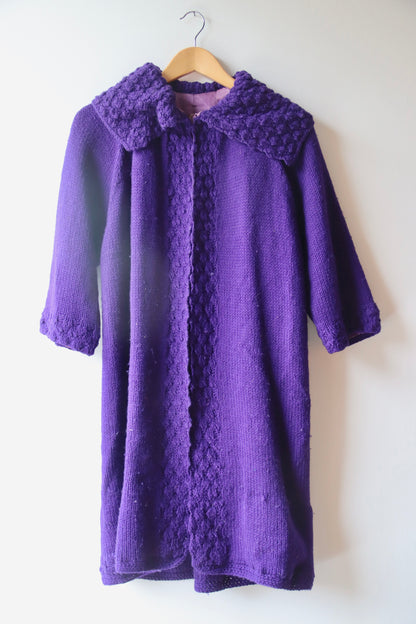 Purple Knit Coat