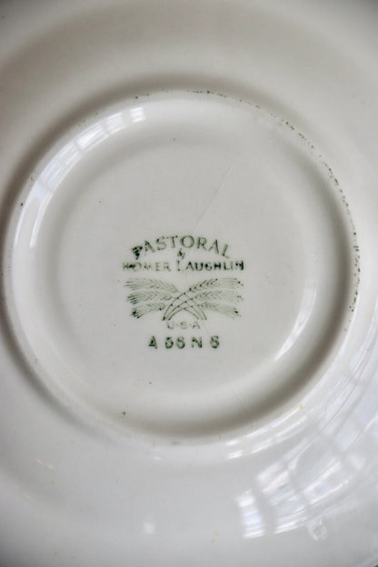 Vintage Homer Laughlin Pastoral Vintage Saucer Plate - 6” Green Farm Scene M57N6 USA