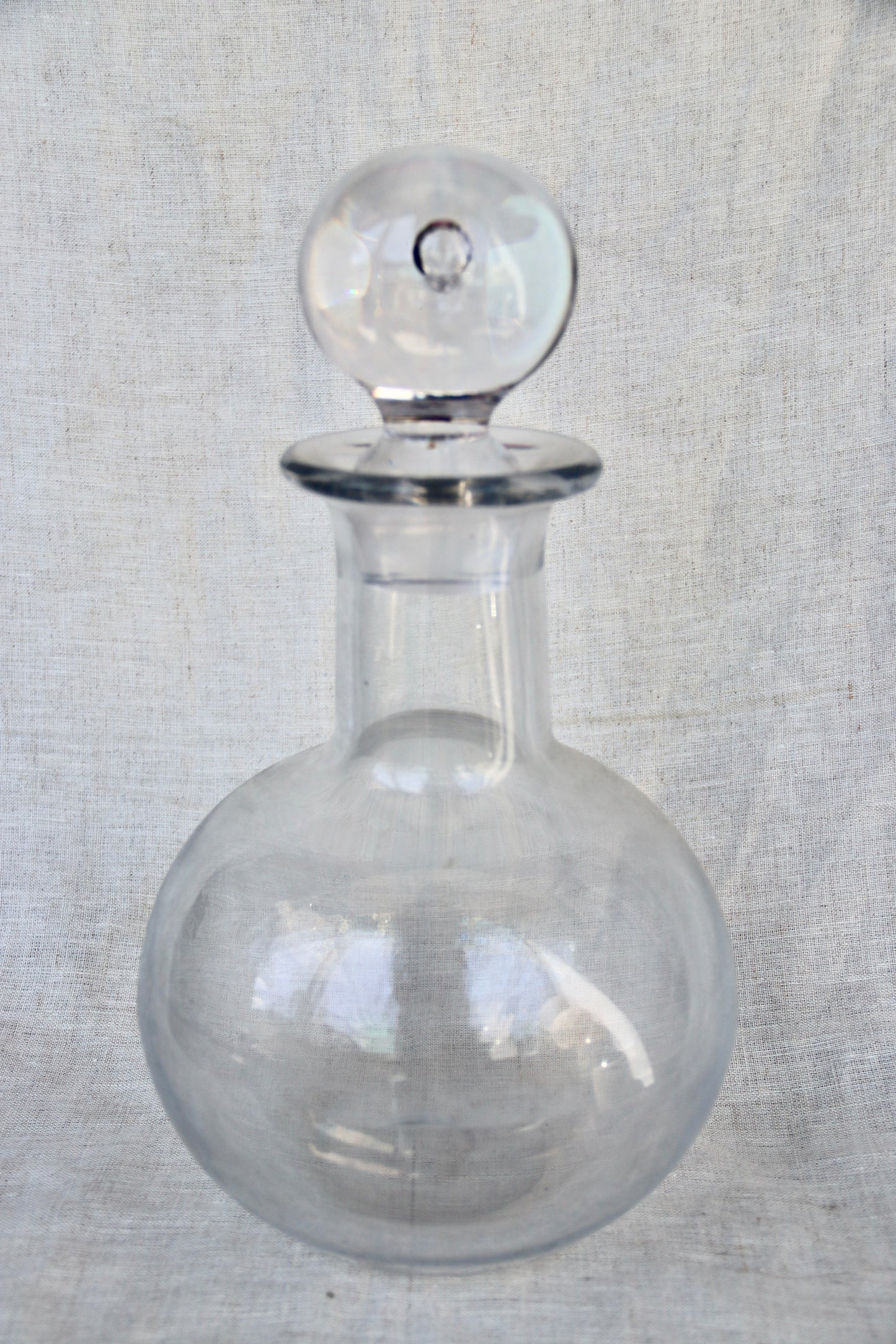 vintage hand-blown glass decanter