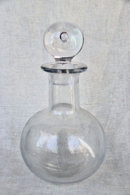 vintage hand-blown glass decanter
